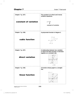 Chapter 7 constant of variation cubic function direct variation linear