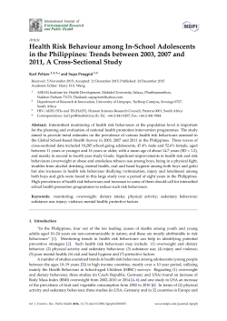 Health Risk Behaviour among In-School Adolescents in the