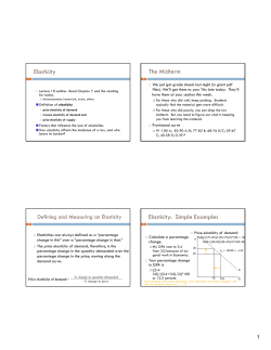 Elasticity The Midterm Elasticity: Simple Examples