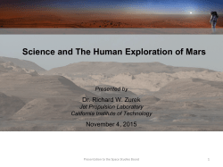 Science and The Human Exploration of Mars