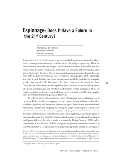Espionage: Does It Have a Future in the 21st