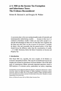J. S. Mill on the Income Tax Exemption and Inheritance Taxes: The