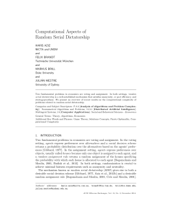 Computational Aspects of Random Serial Dictatorship - DSS