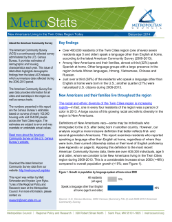 New Americans Living in the Twin Cities Region