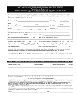 SALT LAKE VALLEY EMERGENCY COMMUNICATIONS CENTER