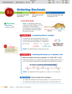 Ordering Decimals