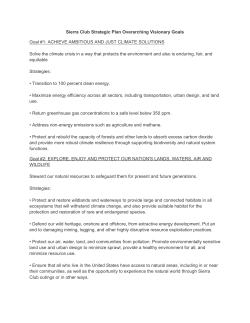 Sierra Club Strategic Plan Overarching Visionary Goals Goal #1