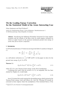 On the Leading Energy Correction for the Statistical Model of the Atom