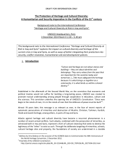 The Protection of Heritage and Cultural Diversity: A