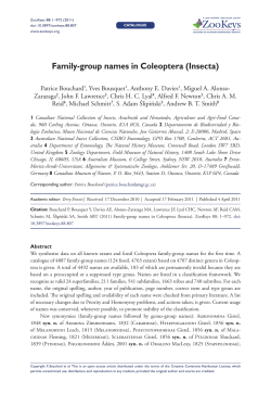 Family-group names in Coleoptera (Insecta)