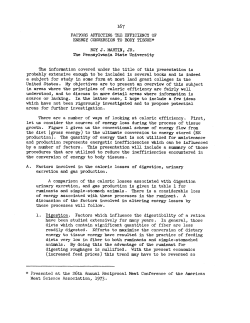 Factors Affecting The Efficiency Of Energy Conversion To Body Tissue