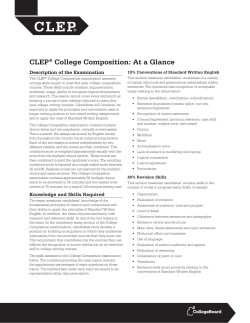 College Composition Fact Sheet