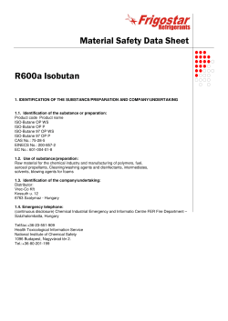 Material Safety Data Sheet R600a Isobutan