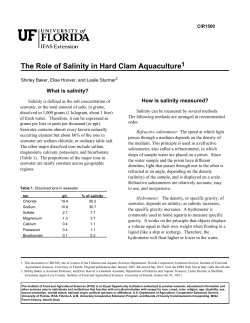 The Role of Salinity in Hard Clam Aquaculture1