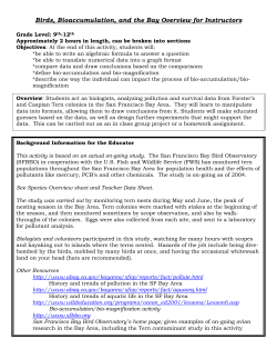 Bioaccumulation and the Bay - San Francisco Bay Bird Observatory
