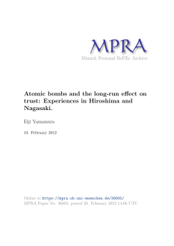 Atomic bombs and the long-run effect on trust: Experiences in
