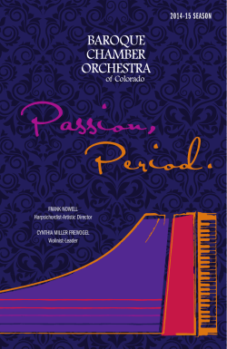 Season 10 brochure - Baroque Chamber Orchestra of Colorado
