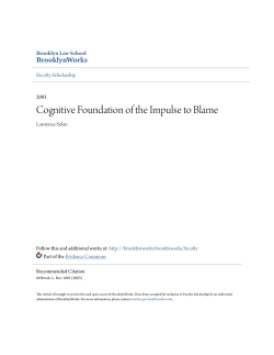 Cognitive Foundation of the Impulse to Blame