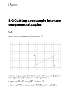 Cutting a rectangle into two congruent triangles