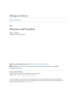 Structure and Precedent - University of Michigan Law School
