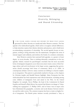 Conclusion: Diversity, Belonging and Shared Citizenship