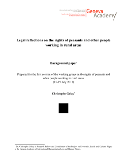 Legal reflections on the rights of peasants and other people working