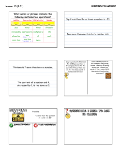 Lesson 15 Notes - Math with Mrs. Velez