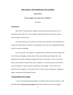 Latin America: Class Struggle from Above and Below James Petras