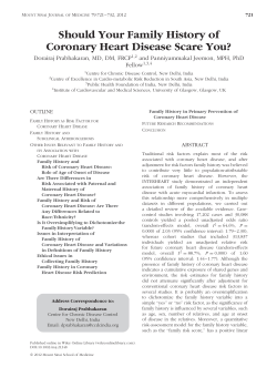 Should Your Family History of Coronary Heart Disease Scare You?