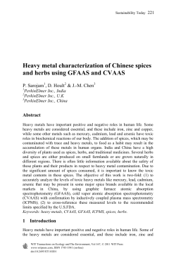 Heavy metal characterization of Chinese spices and herbs using
