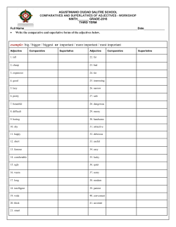 The Comparative Form of Adjectives