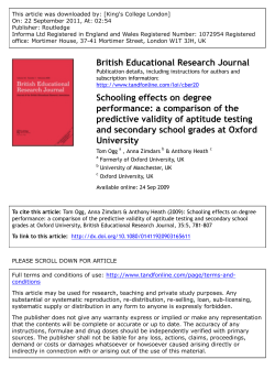Schooling effects on degree performance