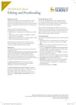 Editing and Proofreading