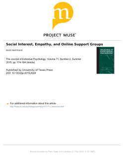 Social Interest, Empathy, and Online Support Groups