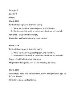 1. Write out the word, part of speech, and def