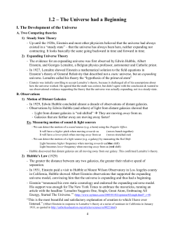 The Universe has a Beginning - annunciation