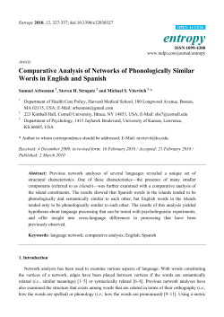 Comparative Analysis of Networks of Phonologically Similar Words