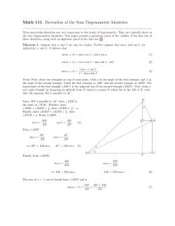 Derivation of the Sum Trigonometric Identities