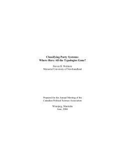 Classifying Party Systems - Canadian Political Science Association