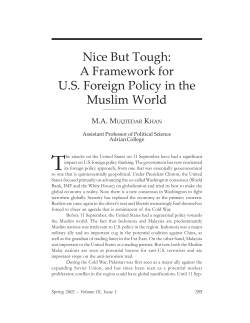 A Framework for US Foreign Policy in the Muslim