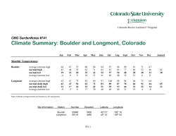 Boulder and Longmont - Colorado State University Extension