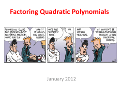 Factoring Quadratic Polynomials
