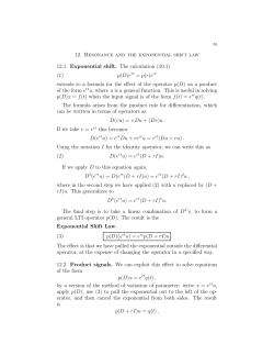 12. Resonance and the exponential shift law