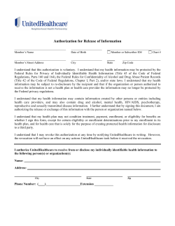 Authorization for Release of Information