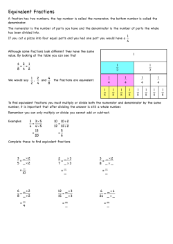 Equivalent Fractions - Maxwelltown High School