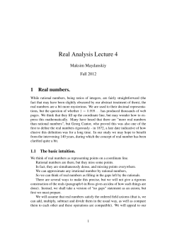 Real Analysis Lecture 4
