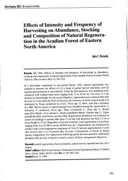 Effects of intensity and frequency of harvesting on abundance