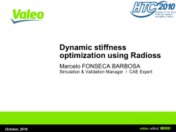 Dynamic stiffness optimization using Radioss