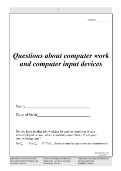 Questions about computer work and computer input devices