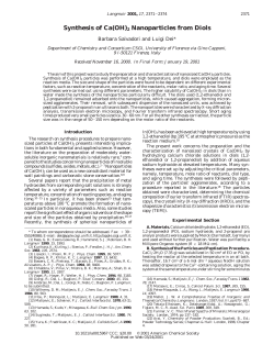 Synthesis of Ca (OH) 2 Nanoparticles from Diols
